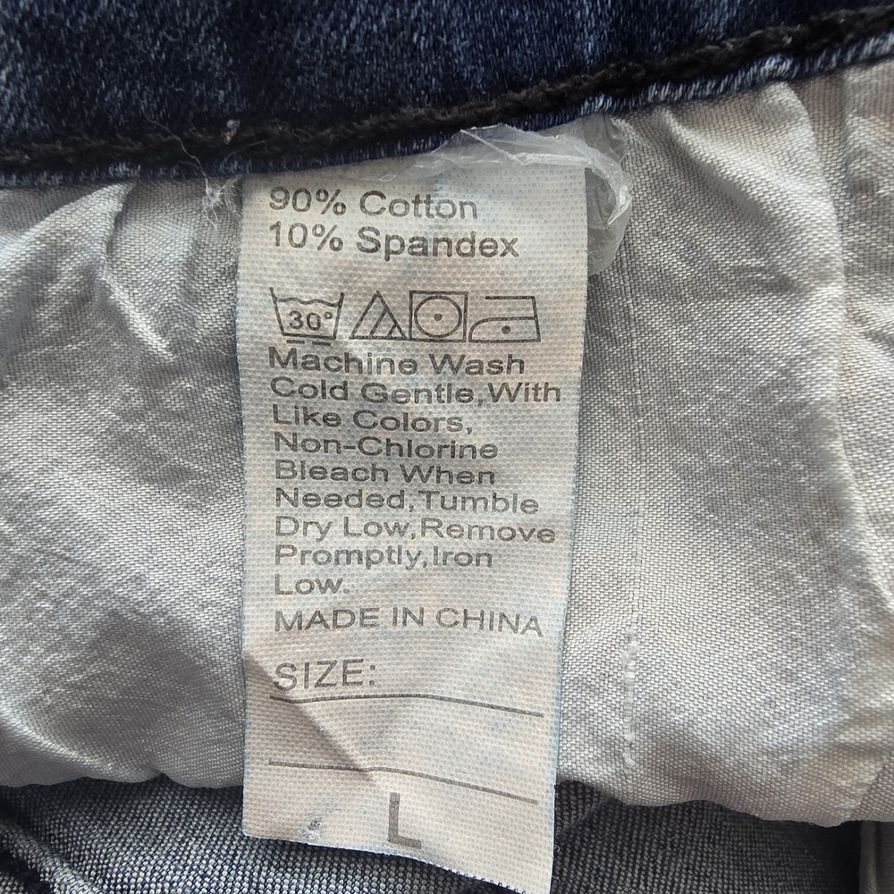 Women's Patch Flare Dark Wash Jeans Size‎ L/32 High Rise - Picture 5 of 5